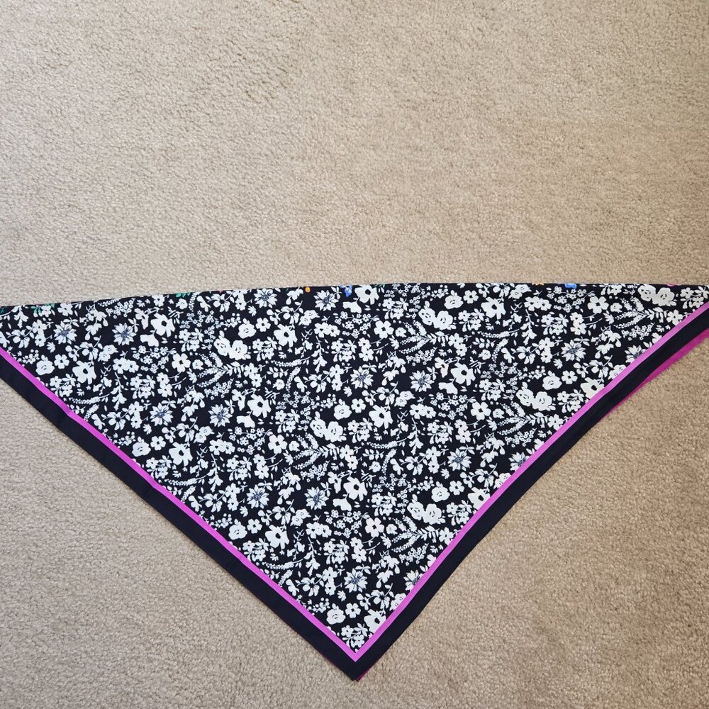 NWOT Echo For Talbots Floral Square Scarf - Picture 12 of 14
